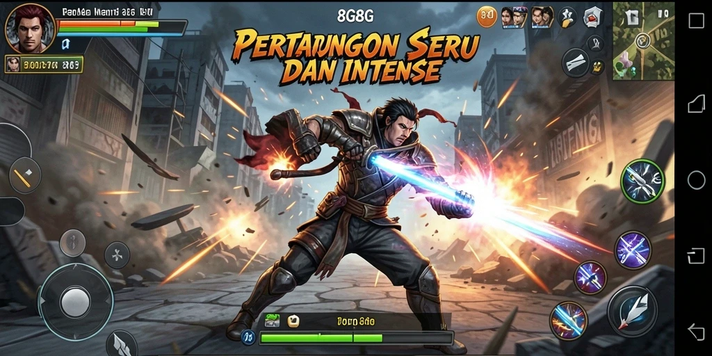 Tampilan gameplay 8G8G yang menegangkan dengan aksi Fighting seru.