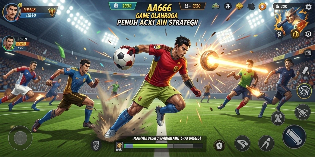 Tampilan gameplay AA666 yang mendebarkan dan penuh aksi olahraga.