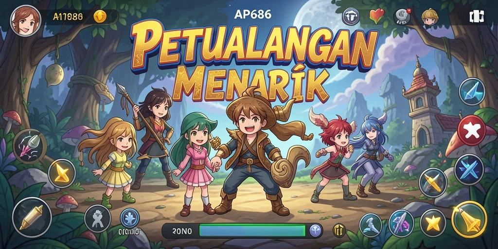 Tangkapan layar utama gameplay AP686 yang menarik dan penuh aksi.