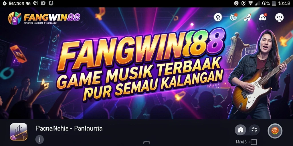 Tampilan gameplay FANGWIN88 menampilkan pengalaman mendengarkan musik yang interaktif.