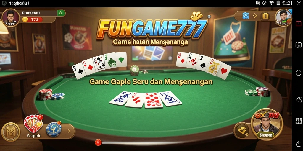 Tampilan gameplay Gaple yang mendebarkan di FUNGAME777.