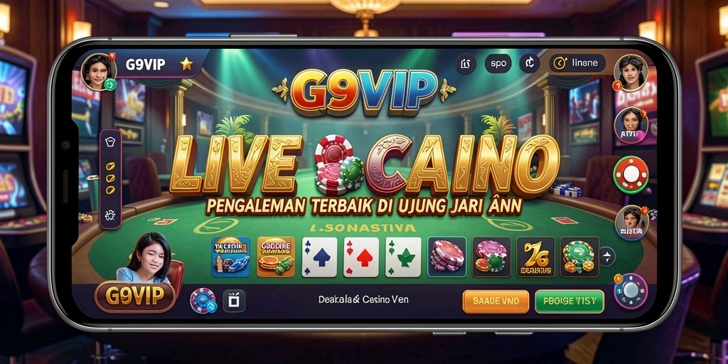 Tampilan utama game Live Casino G9VIP dengan dealer langsung.