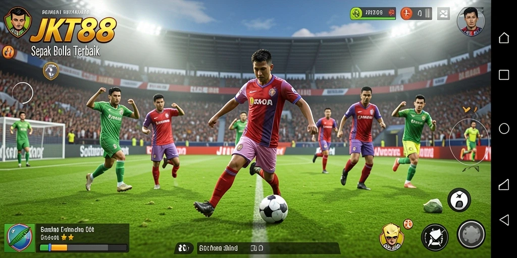 Tampilan gameplay JKT88 yang mendebarkan dalam pertandingan sepak bola.