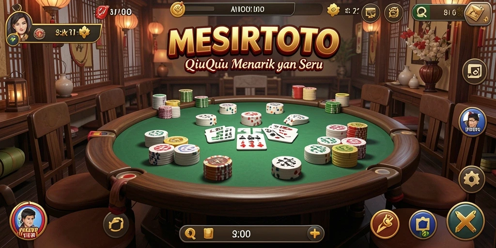 Tampilan gameplay seru dari MESIRTOTO dengan aksi QiuQiu yang mendebarkan.