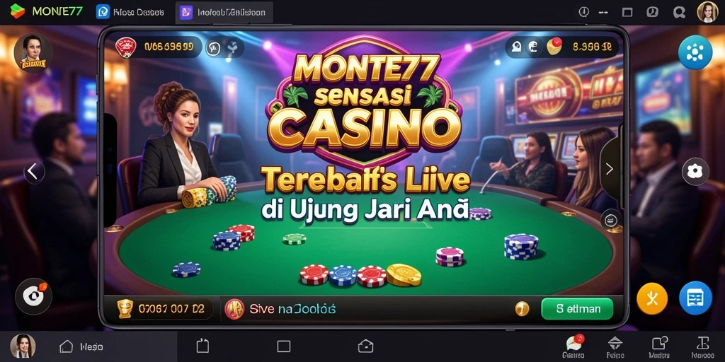 Tampilan gameplay menarik di MONTE77 saat bermain Live Casino.