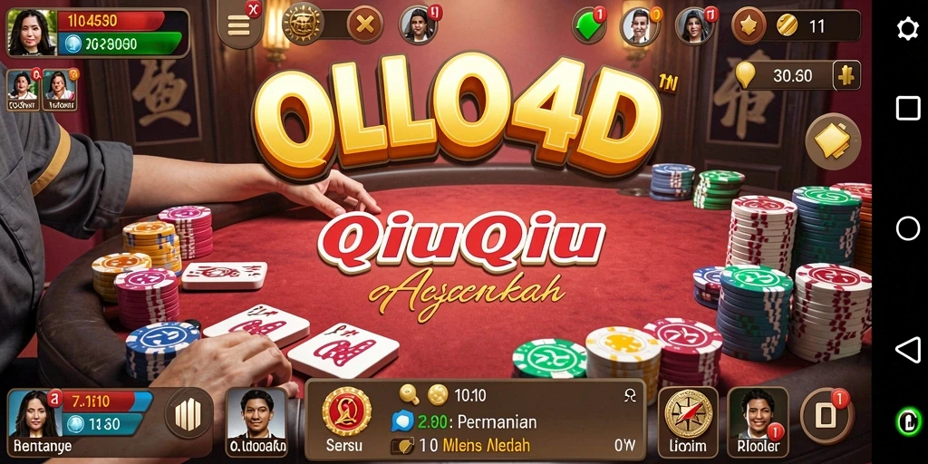Screenshot OLLO4D menampilkan aksi seru dalam permainan QiuQiu.