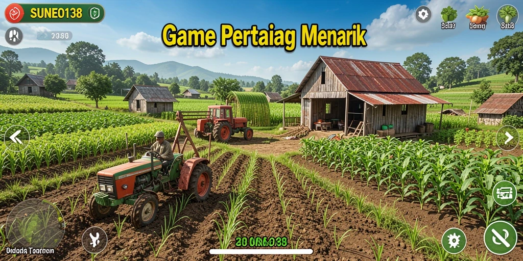 Tampilan gameplay SUNEO138 dengan aktivitas pertanian yang mendalam.