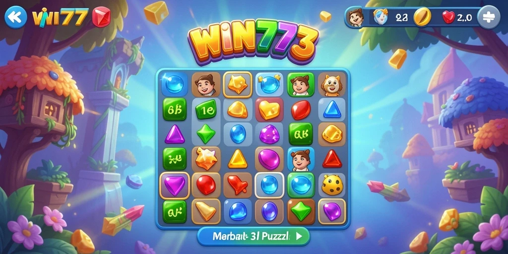 Tampilan gameplay yang menarik dari WIN777 dengan gameplay Match-3.